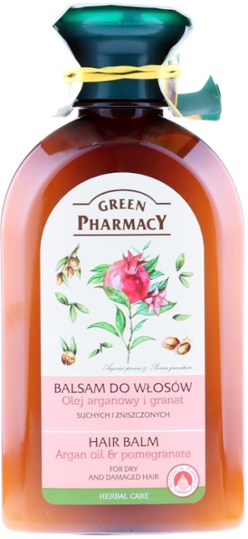 Бальзам для сухих и поврежденных волос "Масло арганы и гранат" - Green Pharmacy Hair Balm — фото N1