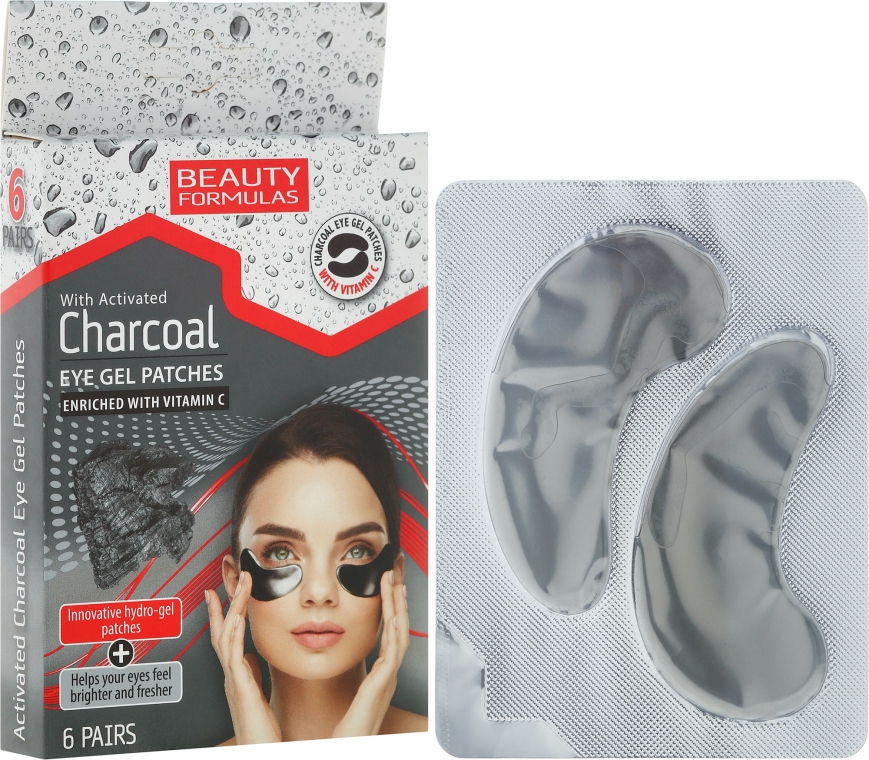 Патчі з активованим вугіллям - Beauty Formulas Charcoal Eye Gel Patches — фото N1