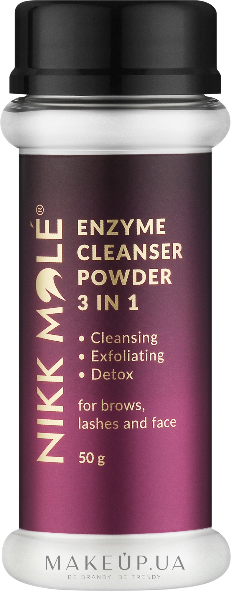 Ензимна очищувальна пудра для брів, вій та обличчя - Nikk Mole Enzyme Cleanser Powder 3 in 1 — фото 50g