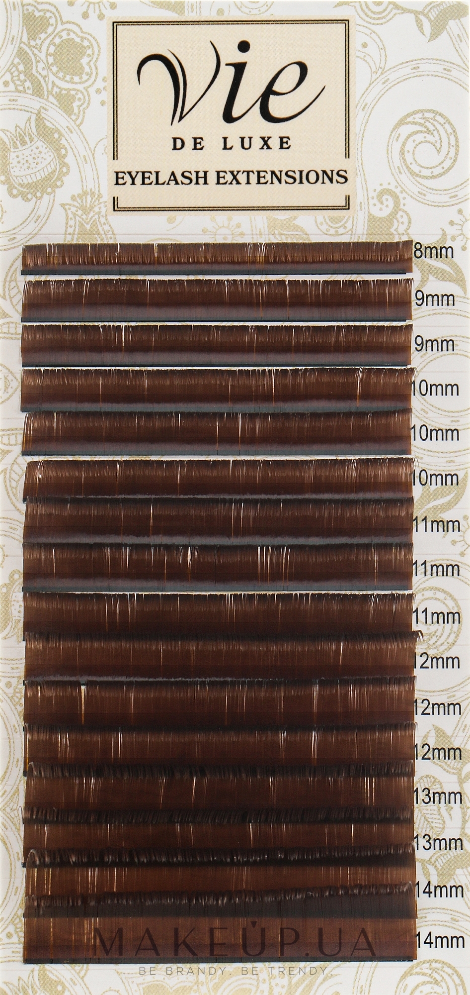 Ресницы в ленте тёмный шоколад, C 0,07 Mix - Vie de Luxe — фото 1уп