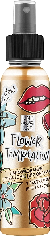 Парфумований спрей-тонік для обличчя з екстрактами лілії та троянди - Line Lab  — фото N1