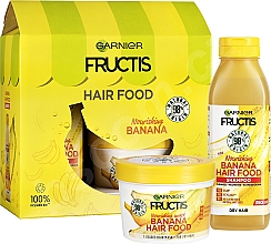 Духи, Парфюмерия, косметика Набор - Garnier Fructis Banana Hair Food Set (h/shampoo/350ml + h/mask/390ml)