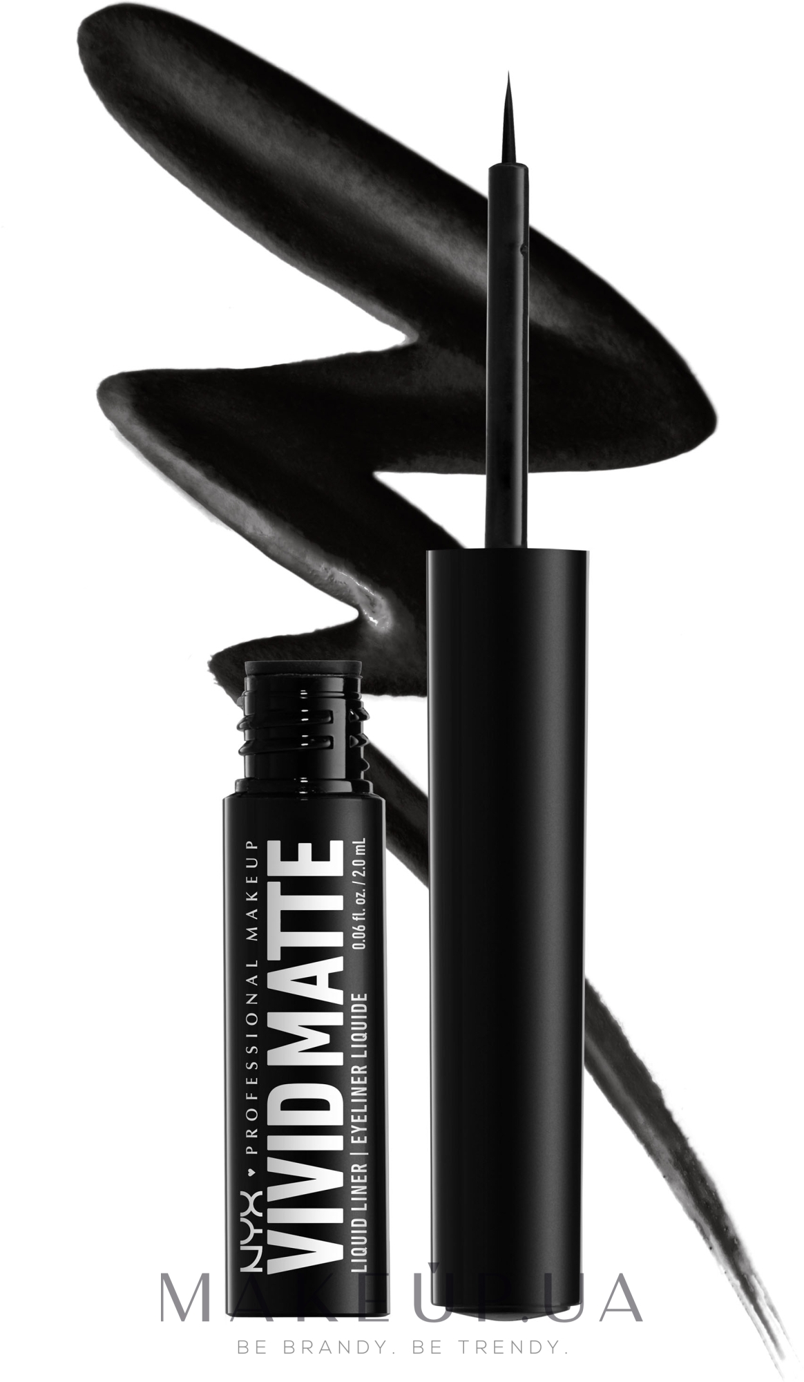 Жидкая матовая подводка для контуров век - NYX Professional Makeup Vivid Matte Liquid Liner — фото Black