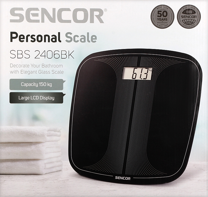 Весы напольные, черные - Sencor SBS 2406BK — фото N1