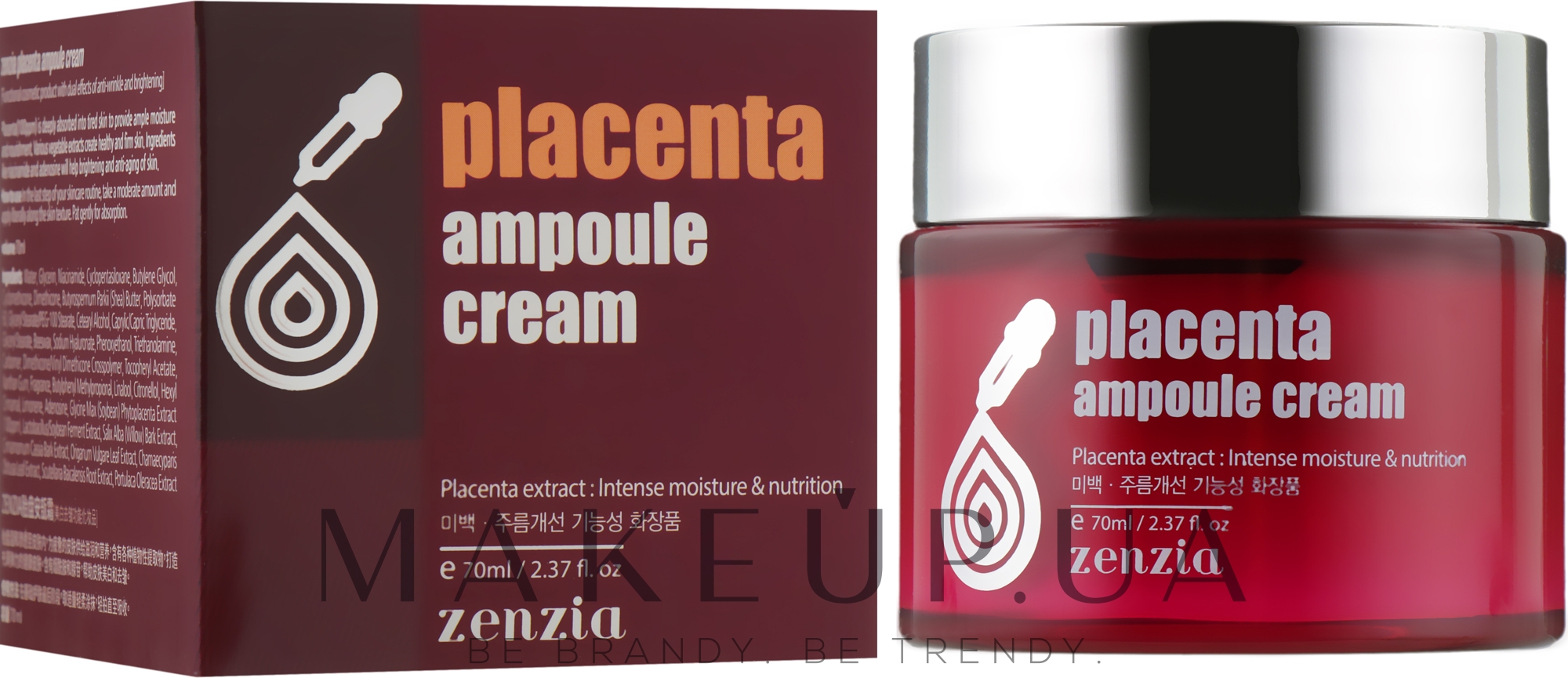 Крем для обличчя з плацентою - Zenzia Placenta Ampoule Cream — фото 70ml