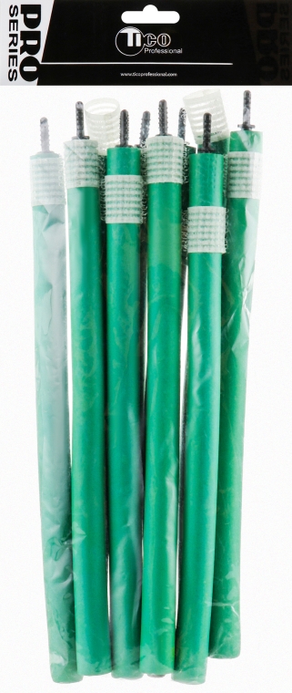 Бігуді гнучкі, 240mm, d16, темно-зелені - Tico Professional — фото N1
