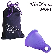 Менструальная чаша с петлей, размер M, темнофиолетовая - MeLuna Sport Shorty Menstrual Cup Ring — фото N1