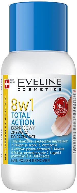 Рідина для зняття лаку - Eveline Cosmetics 8in1 Total Action Nail Polish Remover — фото N1