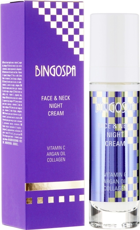 Крем для обличчя та шиї з вітаміном С, арганієвою олією і колагеном - BingoSpa Face&Neck Night Cream — фото N1