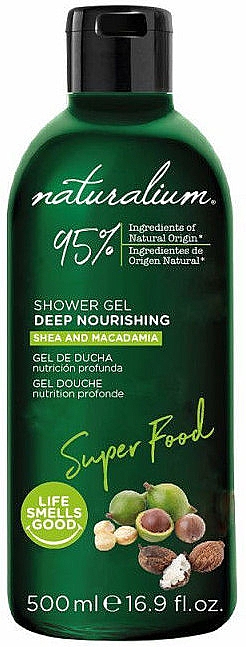 Живильний гель для душу з маслом ши й олією макадамії - Naturalium Super Food Shea & Macadamia Deep Nourish Shower Gel — фото N1