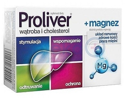 Харчова добавка для покращення роботи печінки, таблетки - Aflofarm Proliver + Magnez — фото N1