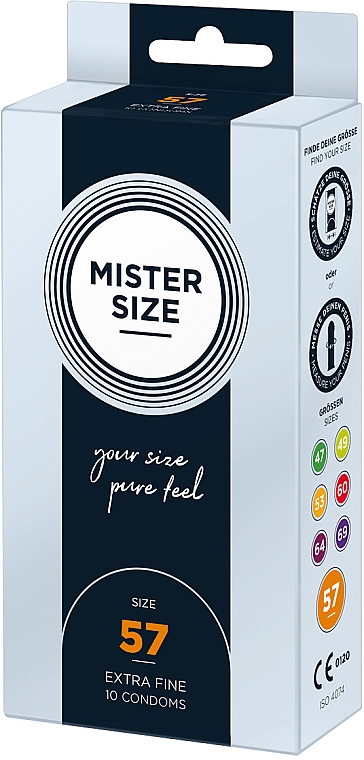 Презервативы латексные, размер 57, 10 шт - Mister Size Extra Fine Condoms — фото N2