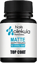 Фінішне покриття, матове, без липкого шару, з фектом оксамиту - Nails Molekula Top Coat Matte Soft Touch — фото N2