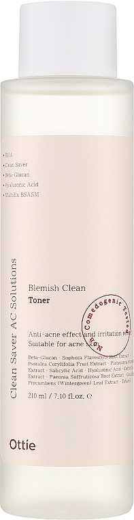 Тонер для проблемної шкіри - Ottie Blemish Clean Toner — фото N1