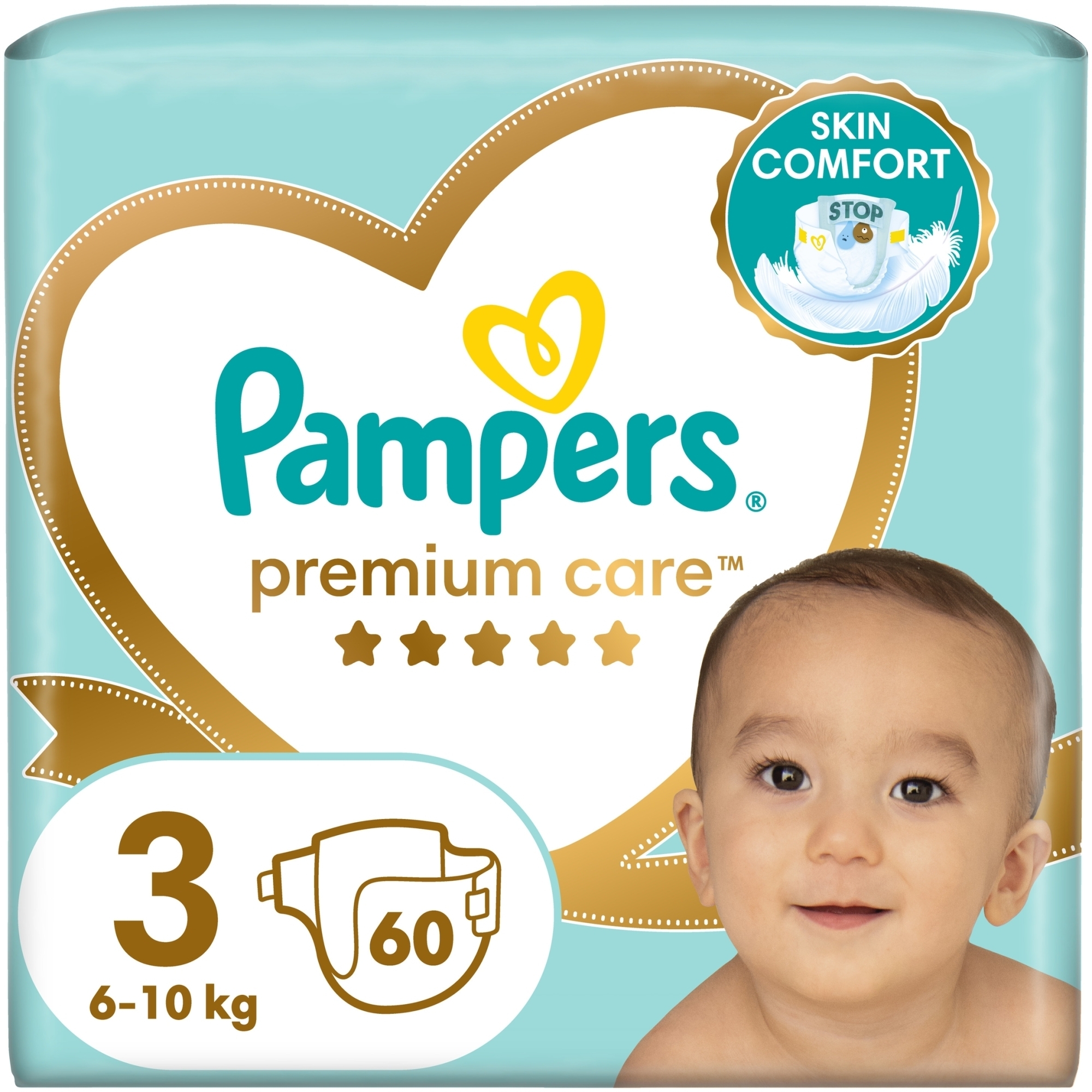 Підгузки Pampers Premium Care Розмір 3 (Midi), 6-10 кг, 60 штук - Pampers — фото 60шт