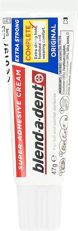 Крем для фіксації зубних протезів - Blend-A-Dent Extra Strong Original Super Adhesive Cream — фото N1