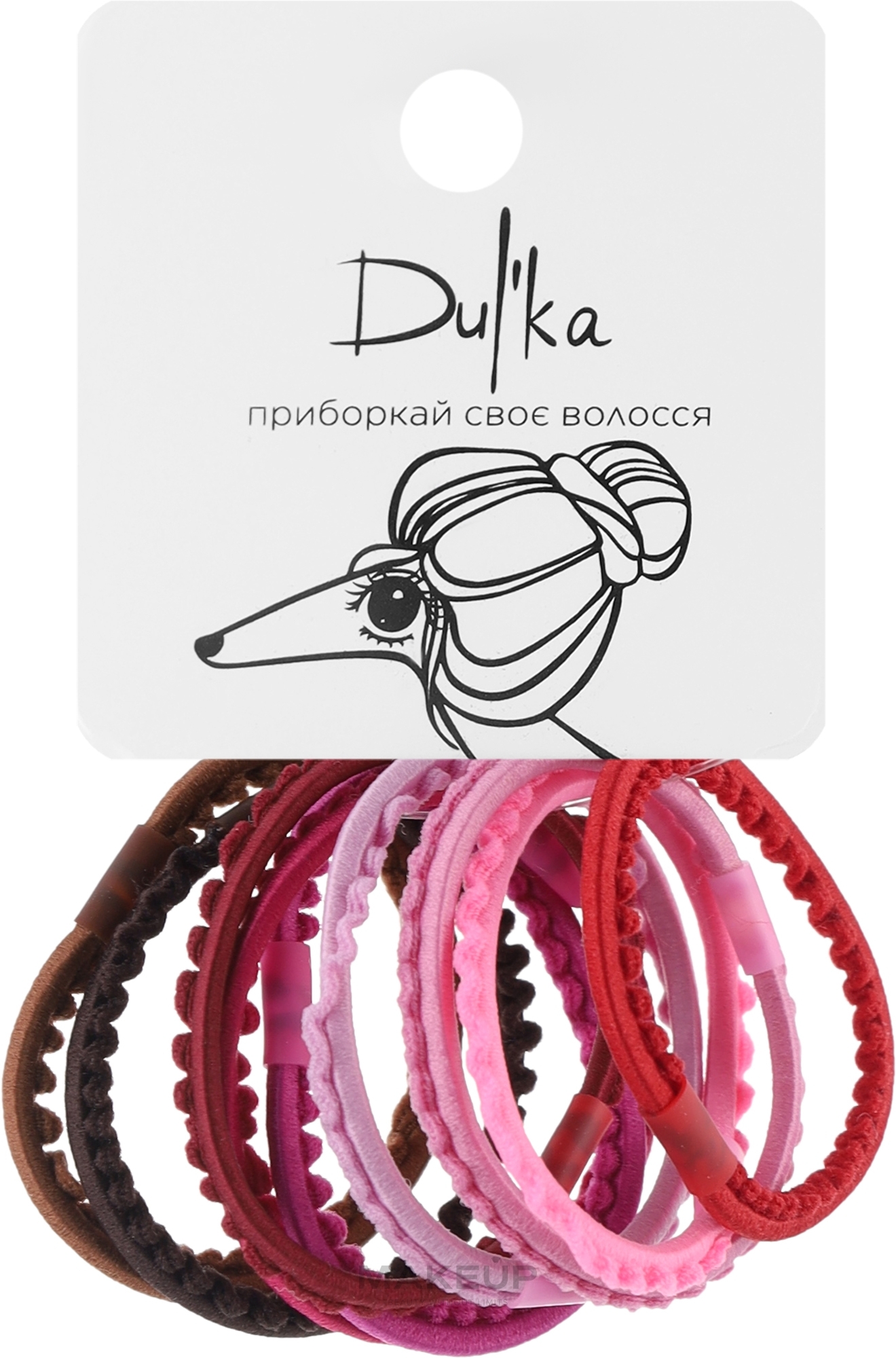 Набір різнобарвних гумок для волосся UH717719, 10 шт - Dulka — фото 10шт