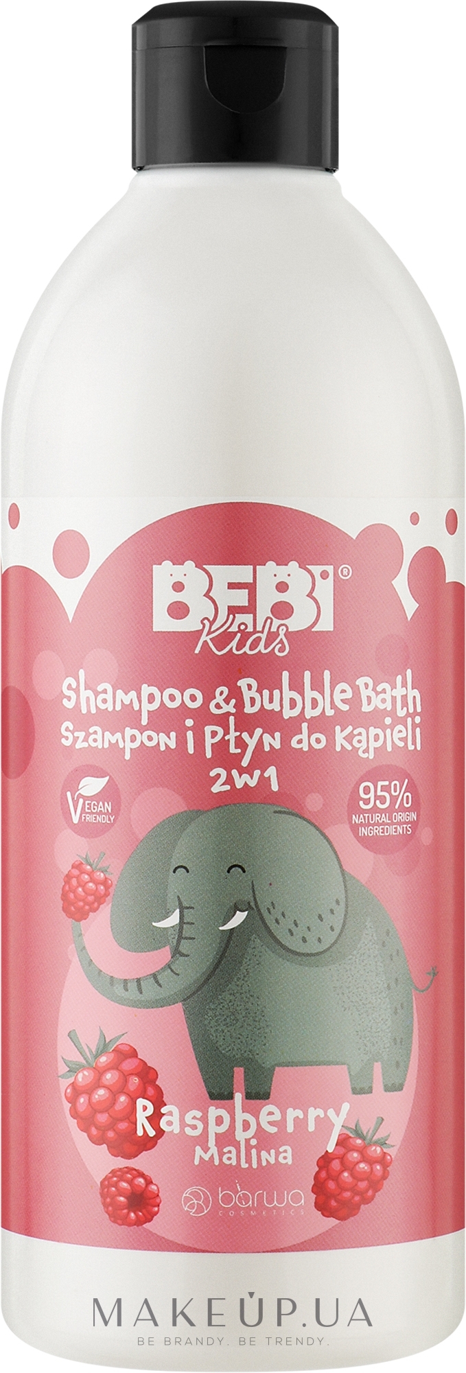 Шампунь та піна для ванни для дітей 2в1 "Малина" - Barwa Bebi Kids Shampoo — фото 500ml