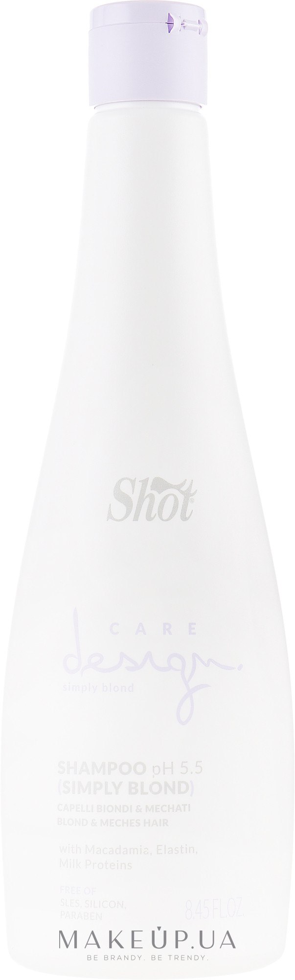 Шампунь для освітленого і мелірованого волосся - Shot Care Design Simply Blond Shampoo — фото 250ml