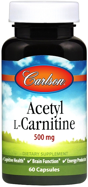 Ацетил L-карнітин, 500 мг - Carlson Labs Acetyl L-Carnitine — фото N1