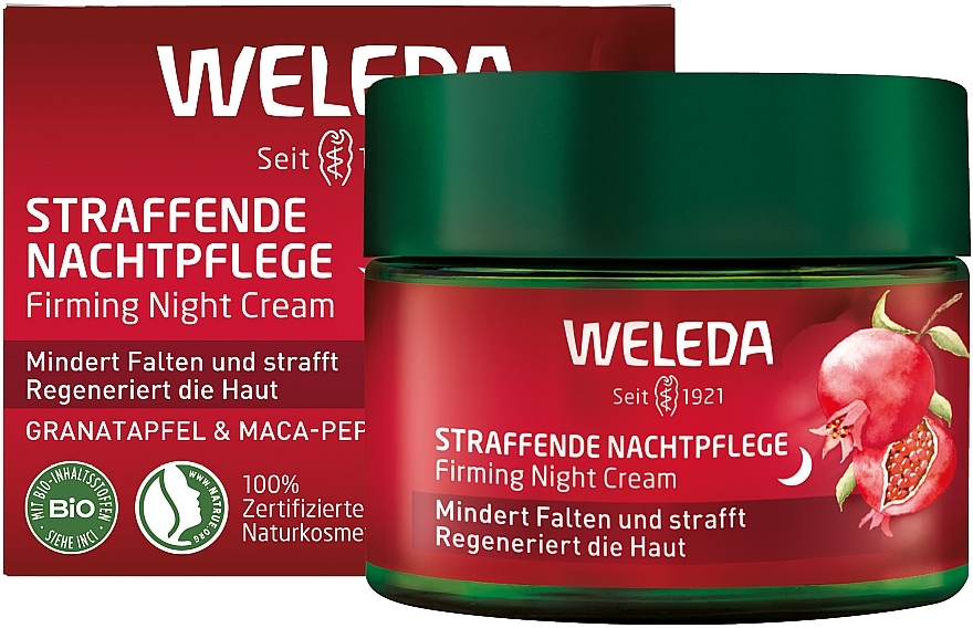 УЦЕНКА Ночной крем-лифтинг "Гранат и пептиды Маки перуанской" - Weleda Pomegranate & Poppy Peptide Firming Night Cream * — фото N2