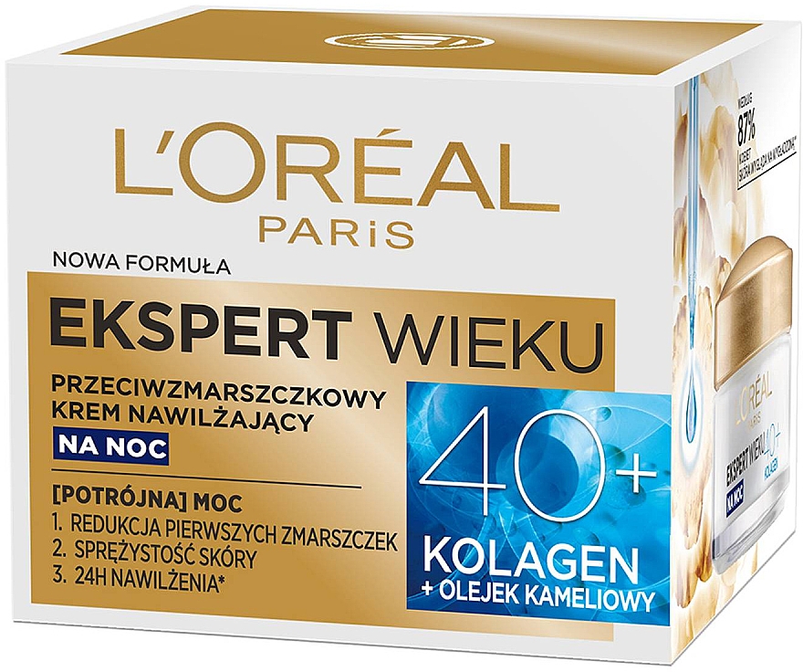 Увлажняющий ночной крем против морщин 40+ - L'Oreal Paris Age Expert Night Cream — фото N1