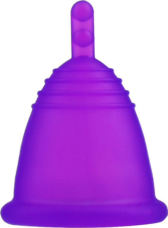 Менструальная чаша с ножкой, размер XL, темно-фиолетовая - MeLuna Sport Shorty Menstrual Cup Stem — фото N2