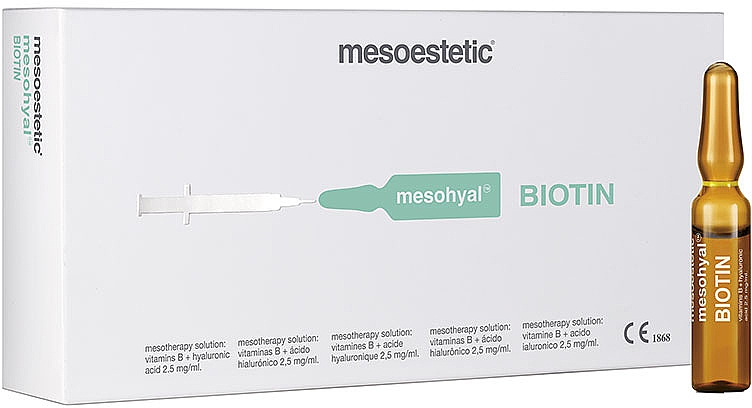 Препарат для біоревіталізації на основі гіалуронової кислоти з біотином - Mesoestetic Mesohyal Biotin — фото N1