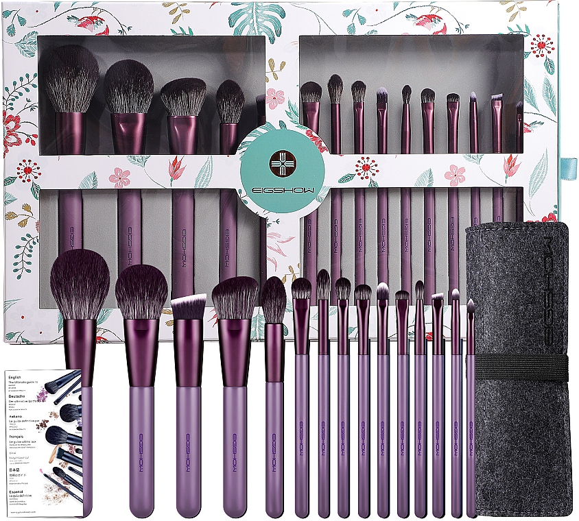 Набор кистей для макияжа, 15 шт. - Eigshow Beauty Eigshow Makeup Brush Kit In Gift Box Smoke Purple — фото N1