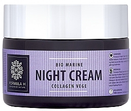 Парфумерія, косметика Нічний крем для обличчя - Formula H Bio Marine Collagen Vege Night Cream