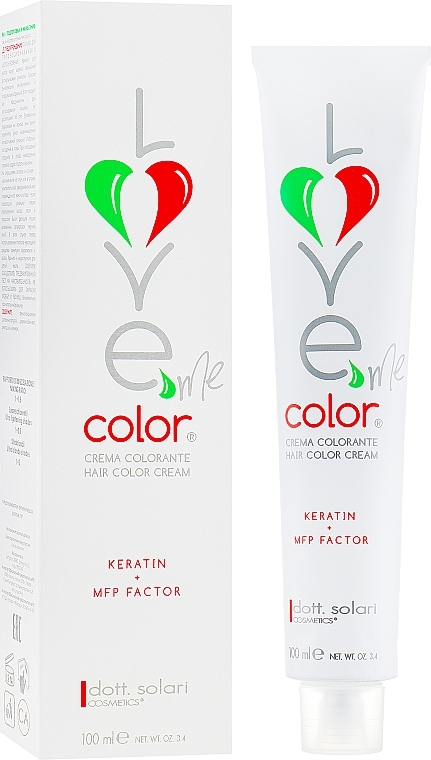 УЦЕНКА Кератиновый краситель для волос (крем-краска) - Dott. Solari Love Me Color LMC + MFP Factor * — фото N2