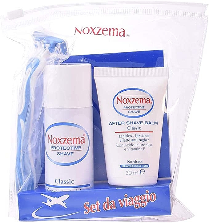 Набір - Noxzema Protective Shave Classic Travel Kit (sh/foam/50ml + af/sh/balm/30ml + razor/1pcs) — фото N1
