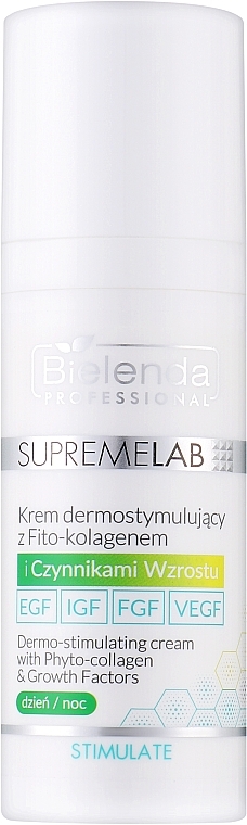 Дермостимулирующий крем для лица с фитоколлагеном и факторами роста - Bielenda Professional SupremeLab Dermo-Stimulating Cream With Phyto-Collagen & Growth Factors 