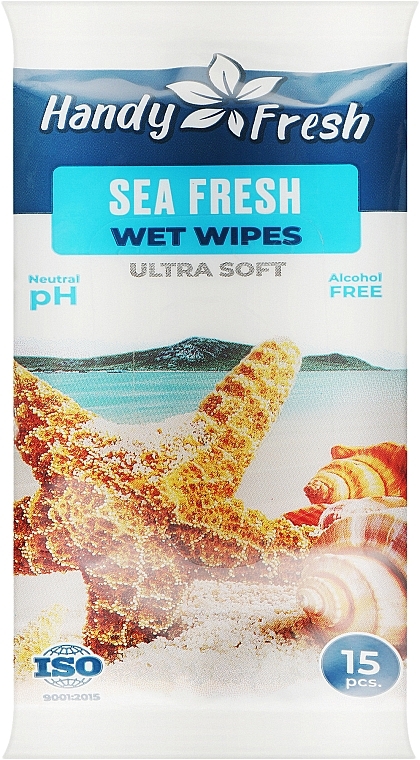 Серветки вологі "Морська свіжість", 15 шт. - Handy Fresh Sea Fresh — фото N1