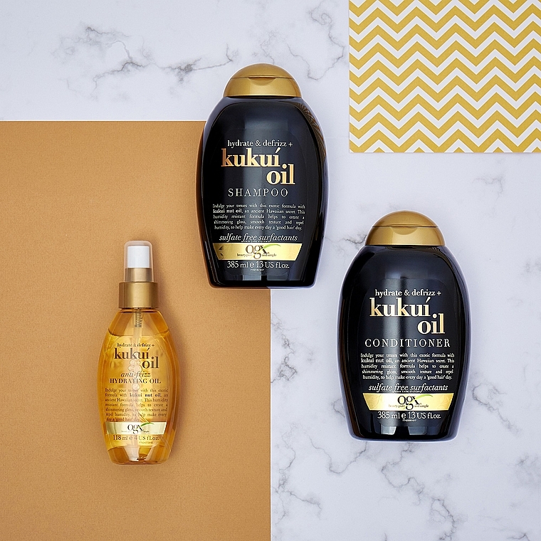 Шампунь для увлажнения и гладкости волос с маслом гавайского ореха (кукуи) - OGX Kukui Oil Shampoo — фото N8