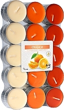 Парфумерія, косметика Чайні свічки "Апельсин", 30 шт. - Bispol Orange Scented Candles