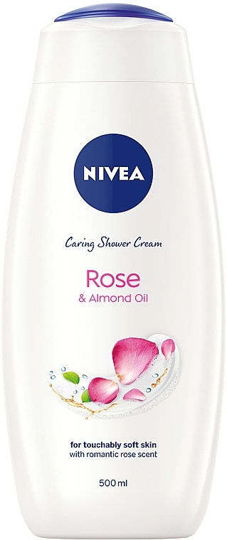Гель-догляд для душу "Троянда та мигдалева олія" - NIVEA Rose & Almond Oil Caring Shower Cream