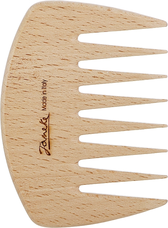 Гребінець для волосся LG363N, 9.8x7.2 см, з букової деревини - Janeke Wide-Teeth Styling Comb — фото N1
