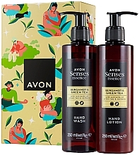 Набор "Бергамот и зеленый чай" - Avon Senses Essence Duo Gift Set Bergamot & Green Tea (h/wash/250ml + h/lot/250ml) — фото N1