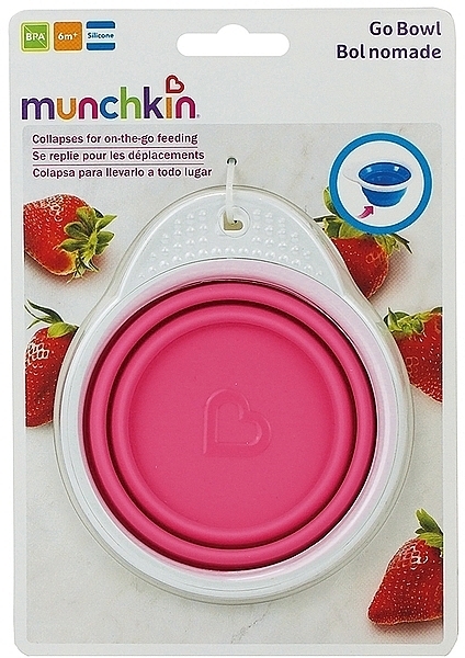 Тарелка дорожная, розовая - Munchkin Go Bowl — фото N3