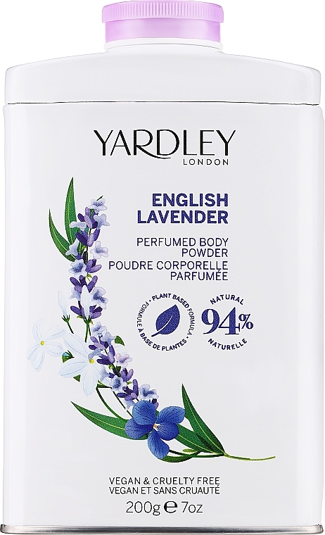 Yardley English Lavender Perfumed Body Powder 94% Natural - Парфюмированная пудра для тела — фото N1