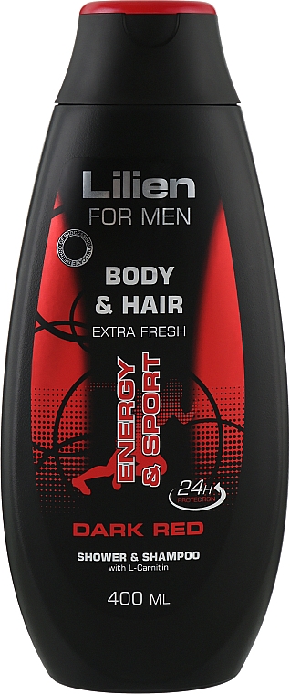Мужской шампунь-гель для душа - Lilien For Men Body & Hair Dark Red Shower & Shampoo