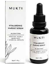 Парфумерія, косметика Гіалуронова морська сироватка для обличчя - Mukti Organics Hyaluronic Marine Serum