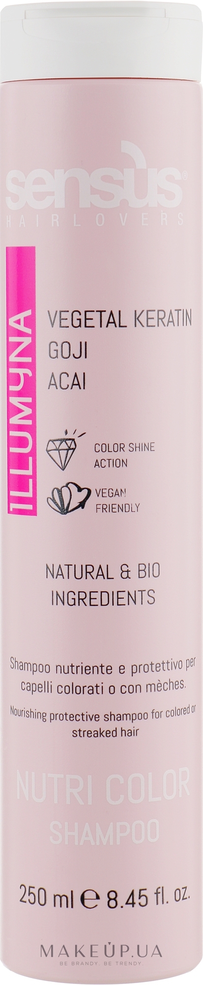 Шампунь для защиты цвета окрашенных и мелированных волос - Sensus Nutri Color Shampoo — фото 250ml