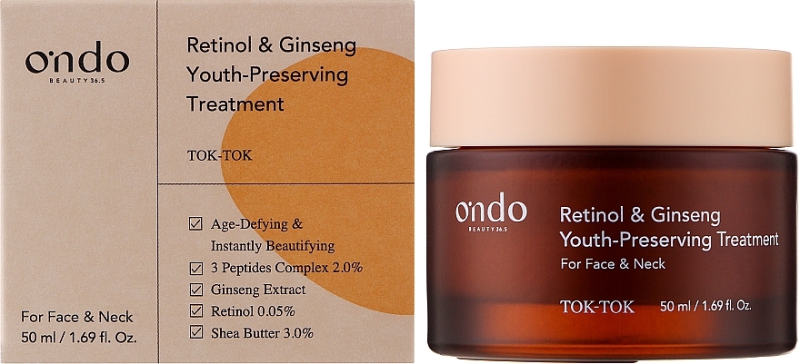 Подтягивающий крем для шеи и зоны декольте - Ondo Beauty 36.5 Peptides & Ginseng Neck Treatment — фото N2