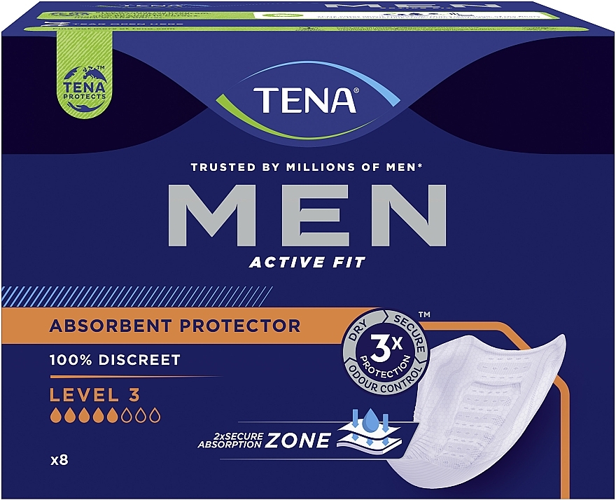 Урологические прокладки для мужчин, 8 шт. - Tena Men Level 3 — фото N2
