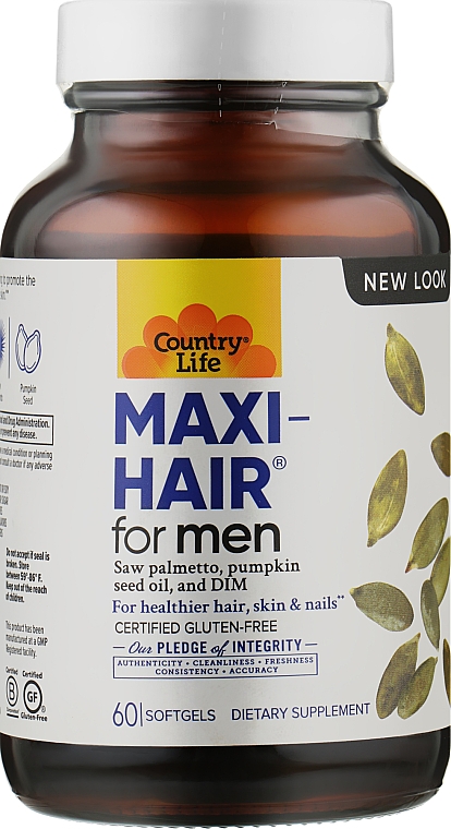 Вітамінно-мінеральний комплекс - Country Life Maxi-Hair for Men — фото N1