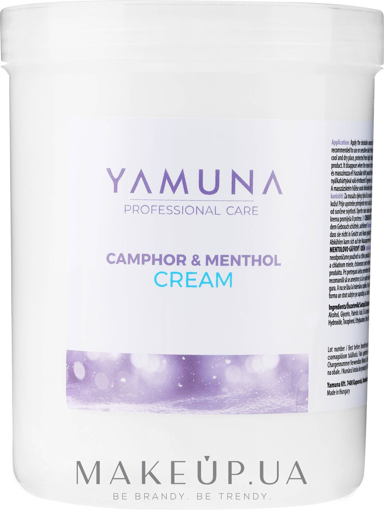 Массажный крем "Камфора-ментол" - Yamuna Camphoros Mentolos Cream  — фото 1000ml