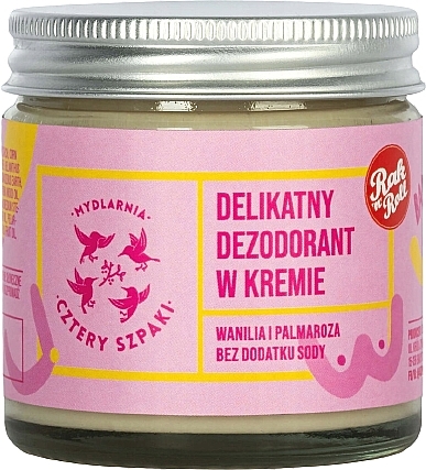 Дезодорант-крем із запахом ванілі та пальмарози - Cztery Szpaki — фото N1