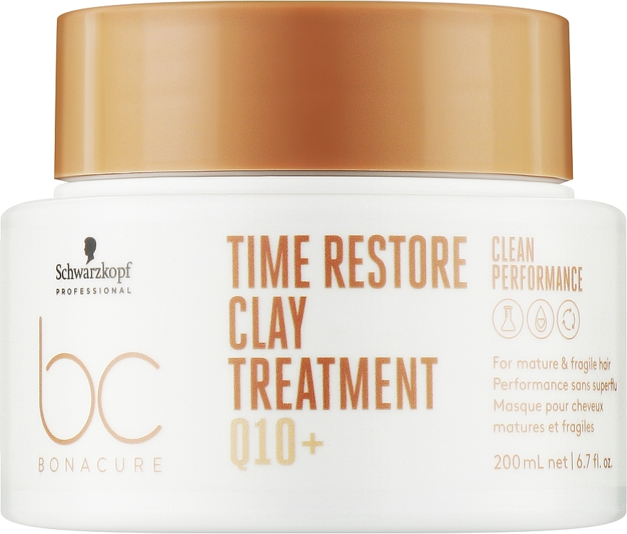 Маска для волос - Schwarzkopf Professional Bonacure Time Restore Clay Treatment Q10+